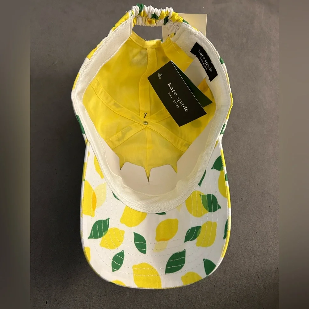 Kate Spade Lemon Print Baseball Cap โ NWT! - Picture 4 of 4